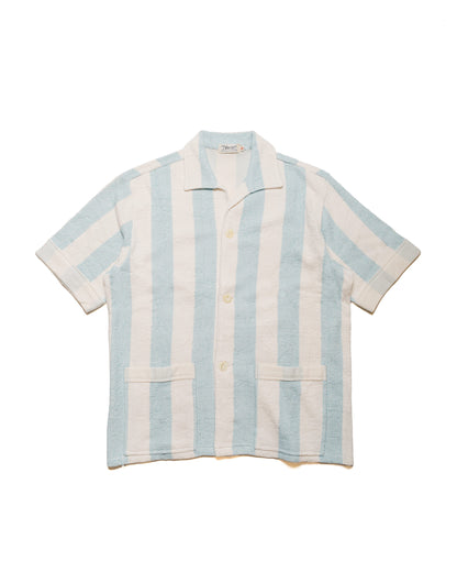 lost & found The Real McCoy's The Real McCoy's MC24015 Stripe Cotton Pile Beach Shirt Light Blue