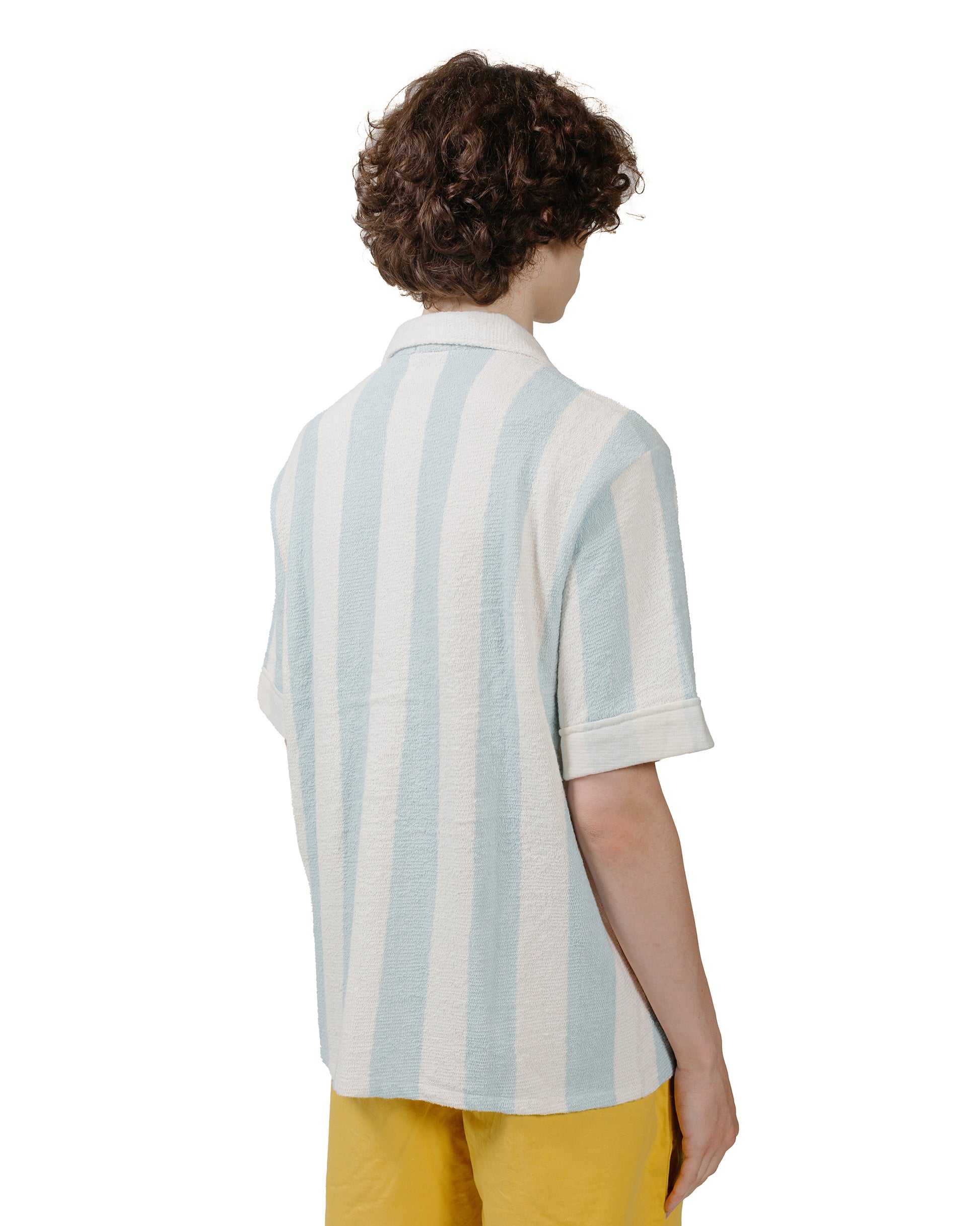 lost & found The Real McCoy's The Real McCoy's MC24015 Stripe Cotton Pile Beach Shirt Light Blue
