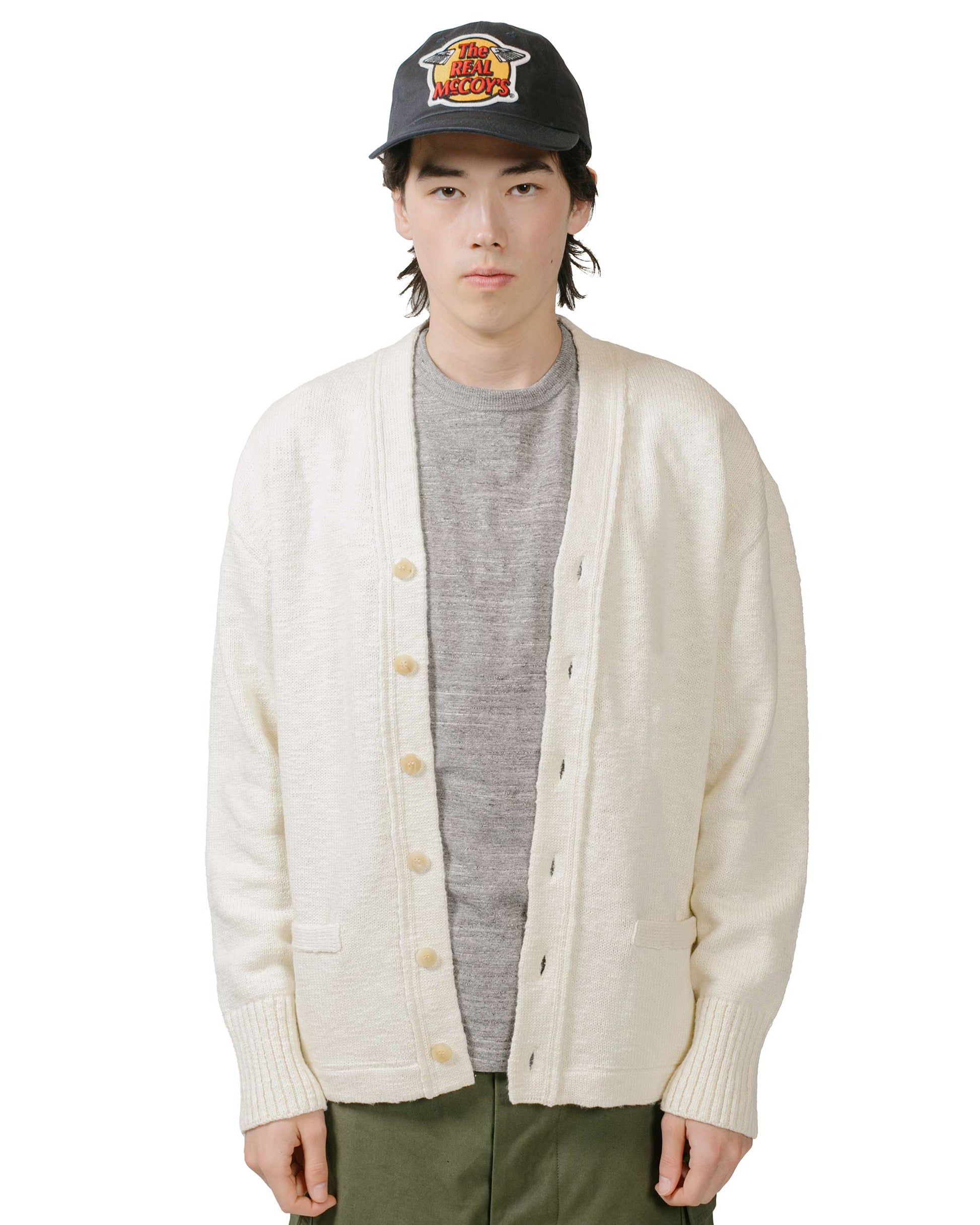 lost & found The Real McCoy's The Real McCoy's MC24016 Cotton Summer Cardigan Ecru