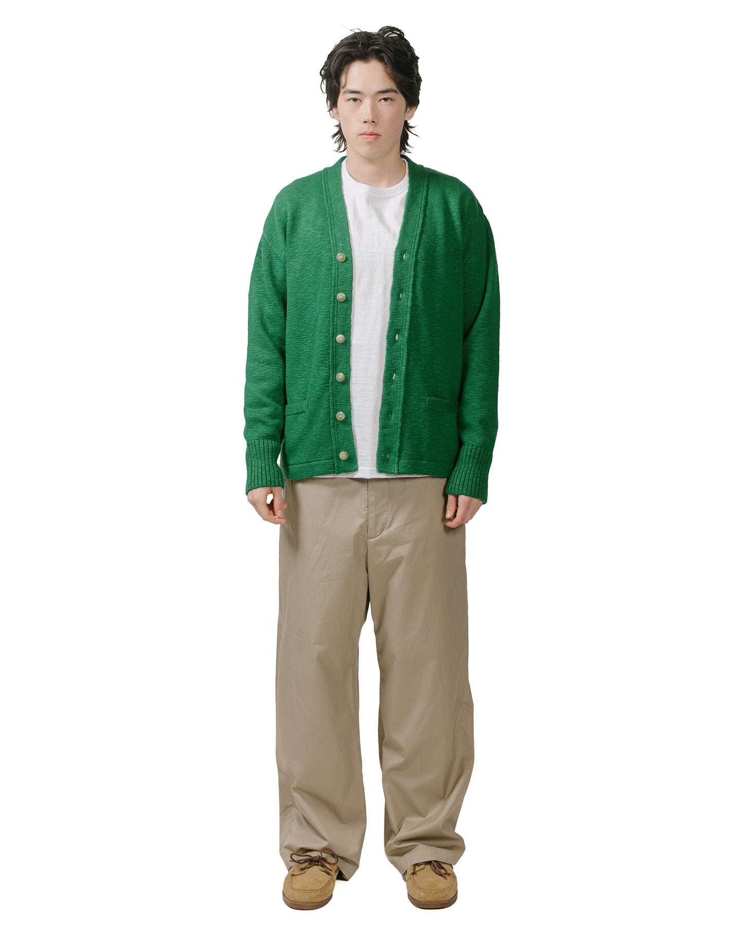 lost & found The Real McCoy's The Real McCoy's MC24016 Cotton Summer Cardigan Green