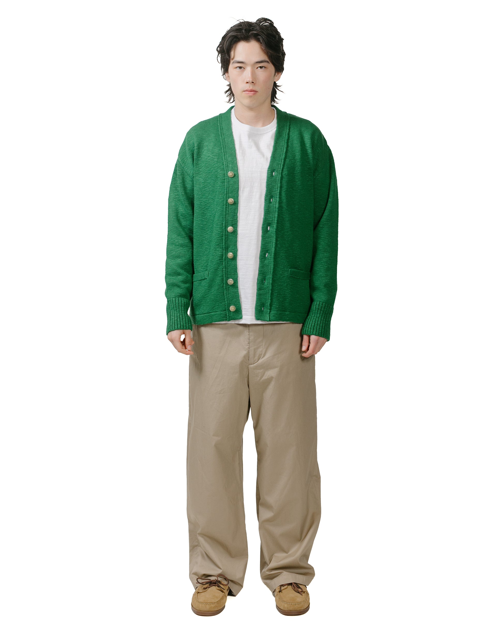 lost & found The Real McCoy's The Real McCoy's MC24016 Cotton Summer Cardigan Green