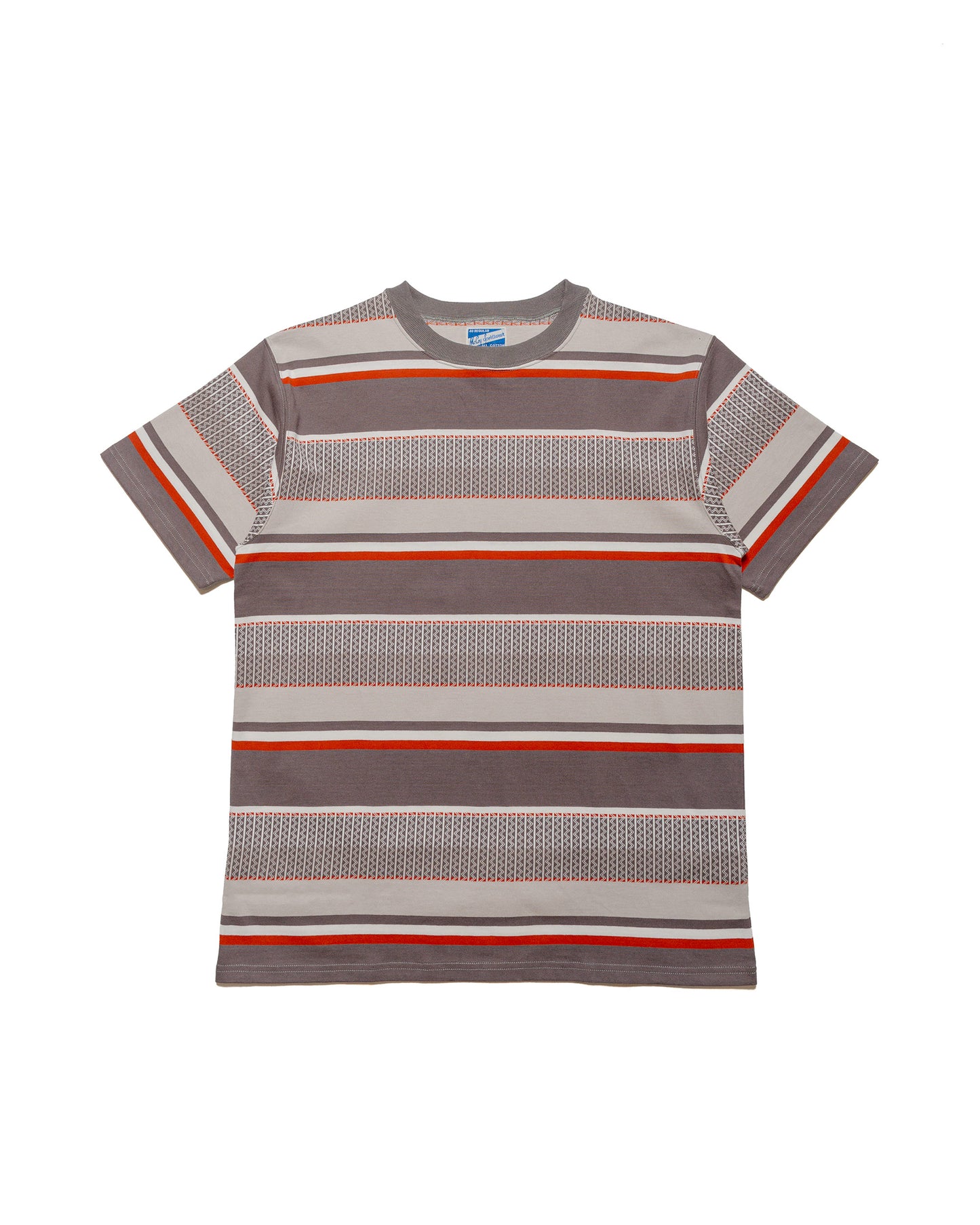 lost & found The Real McCoy's The Real McCoy's MC24017 Jacquard Knit Stripe Tee Gray