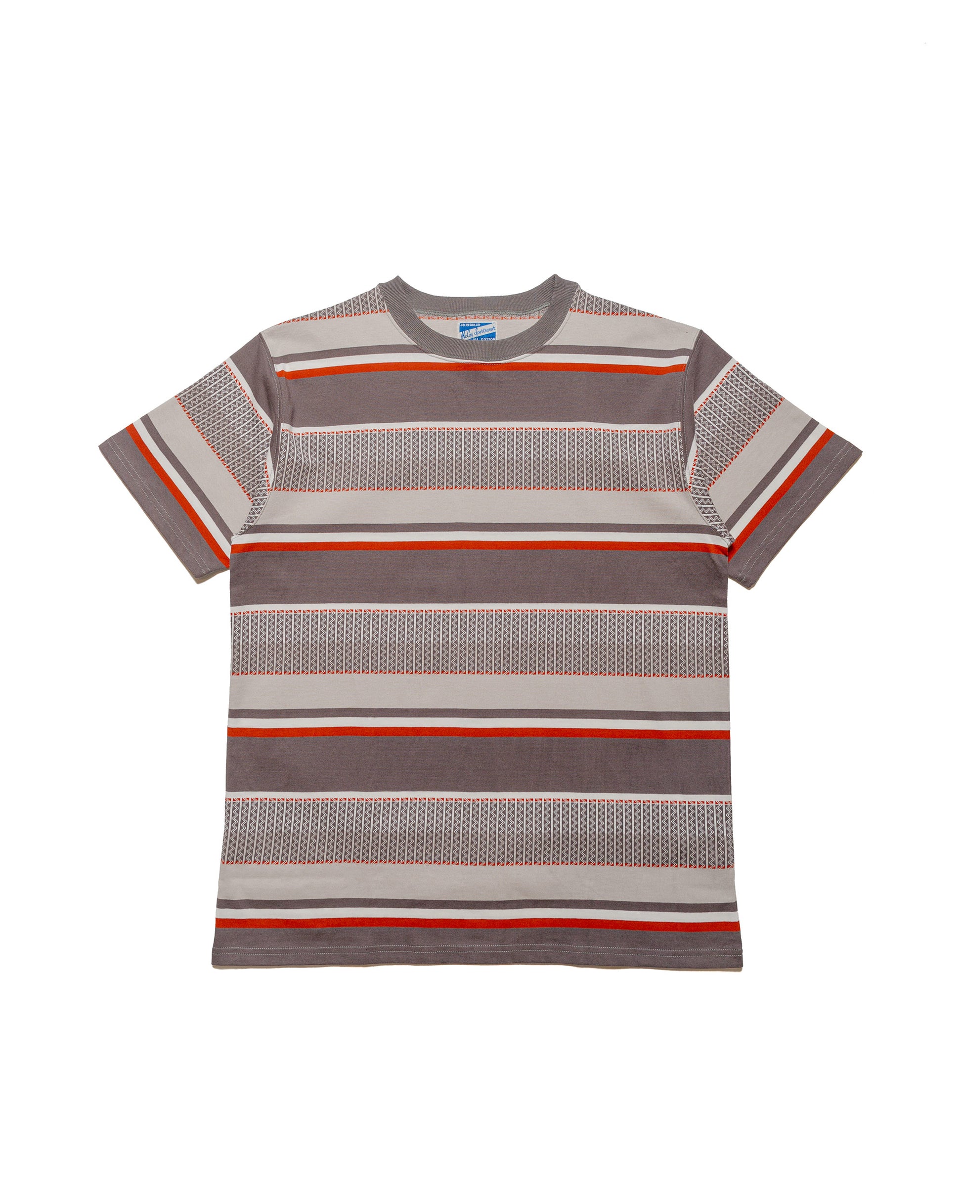 lost & found The Real McCoy's The Real McCoy's MC24017 Jacquard Knit Stripe Tee Gray