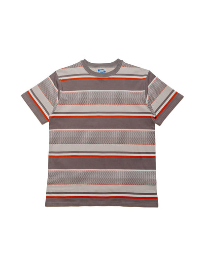 lost & found The Real McCoy's The Real McCoy's MC24017 Jacquard Knit Stripe Tee Gray