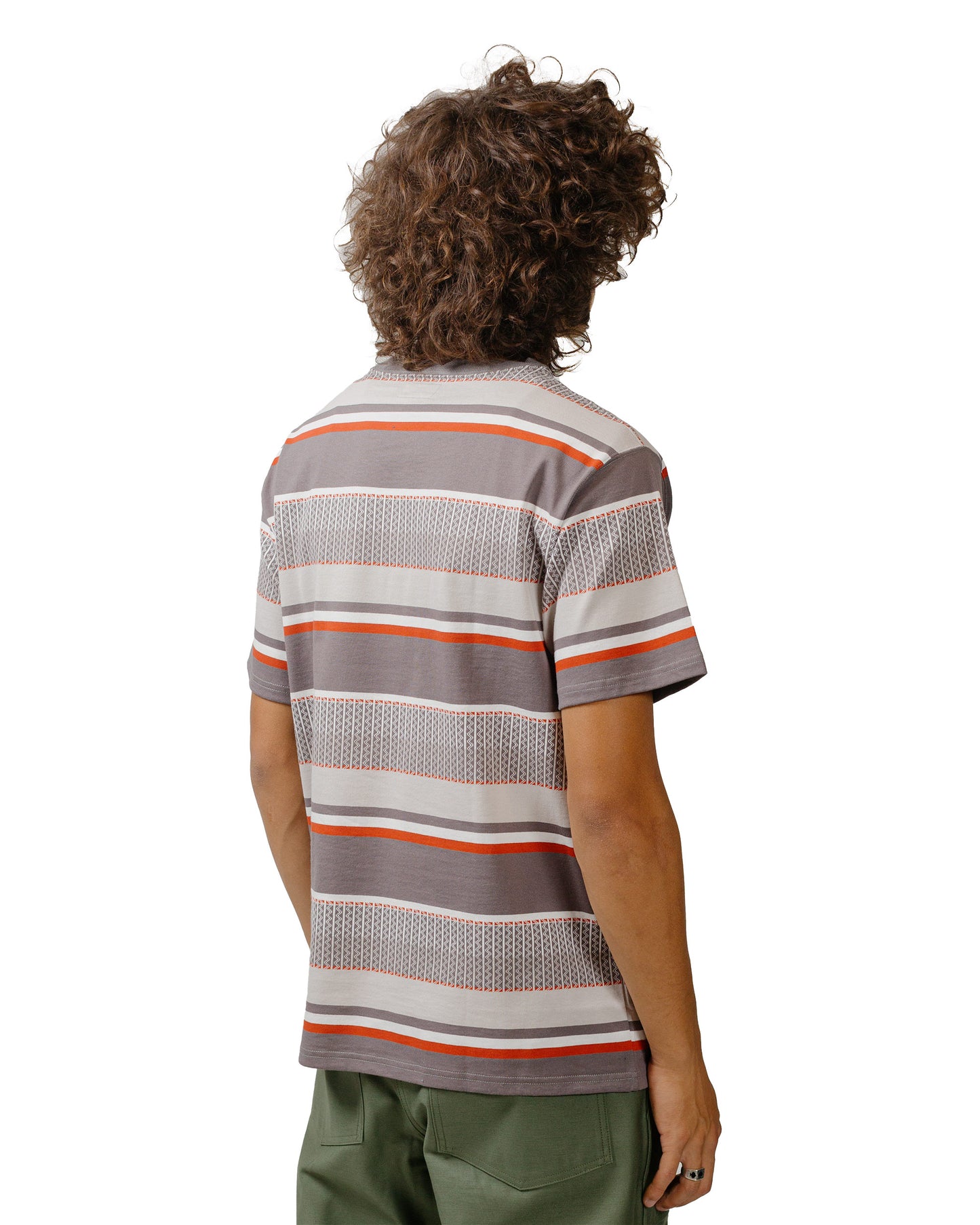 lost & found The Real McCoy's The Real McCoy's MC24017 Jacquard Knit Stripe Tee Gray