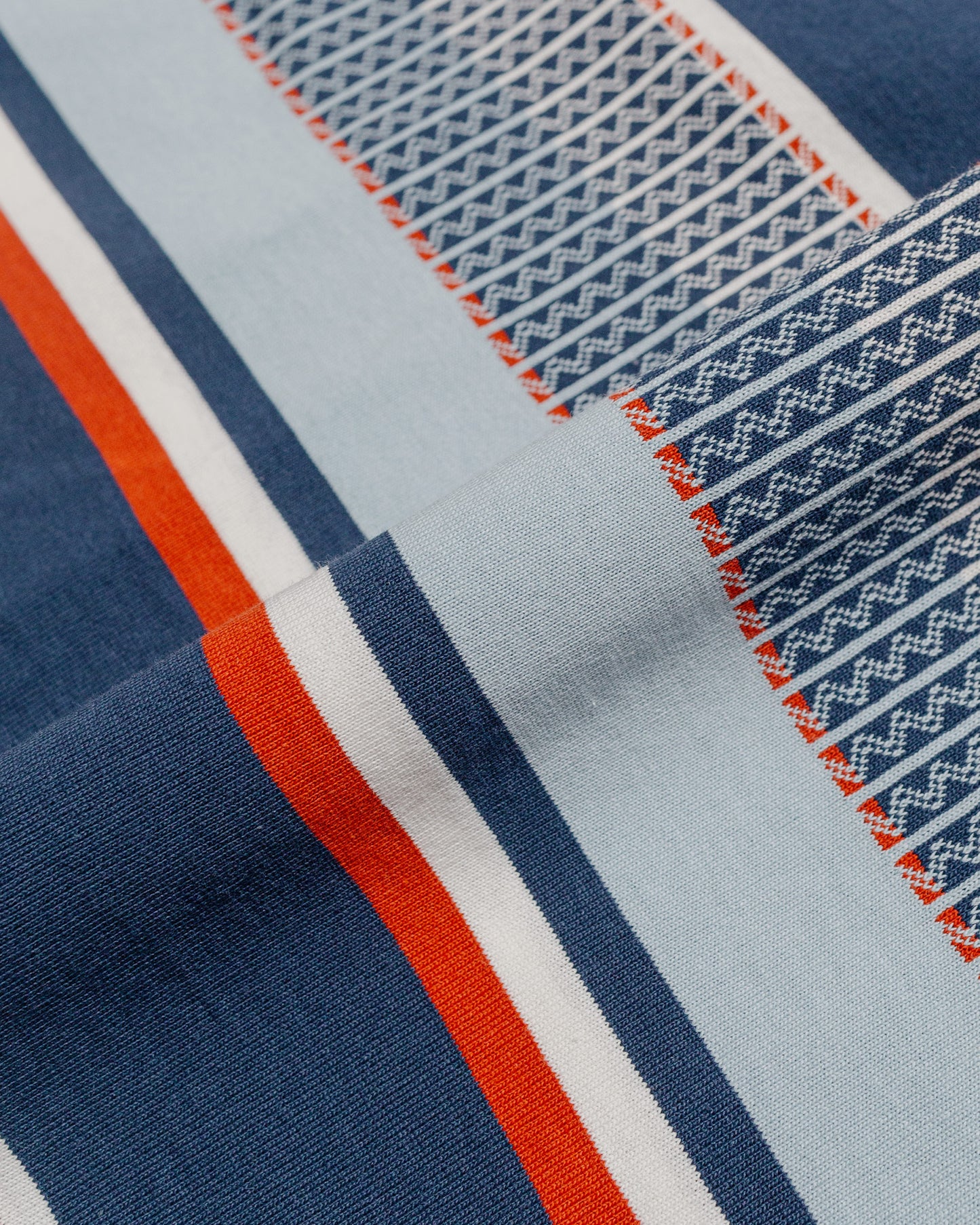 lost & found The Real McCoy's The Real McCoy's MC24017 Jacquard Knit Stripe Tee Navy