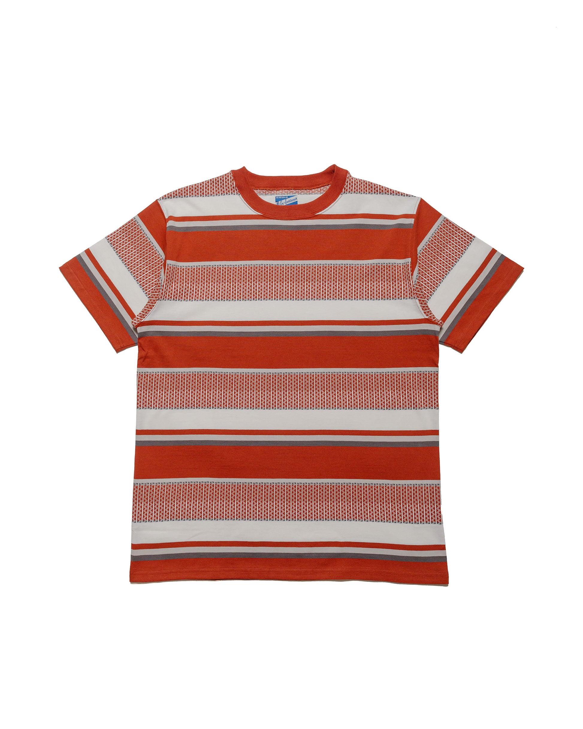 lost & found The Real McCoy's The Real McCoy's MC24017 Jacquard Knit Stripe Tee Red