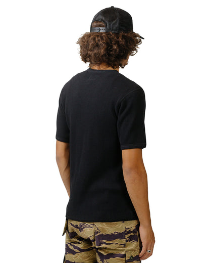 lost & found The Real McCoy's The Real McCoy's MC24018 Waffle Thermal Shirt S/S Black