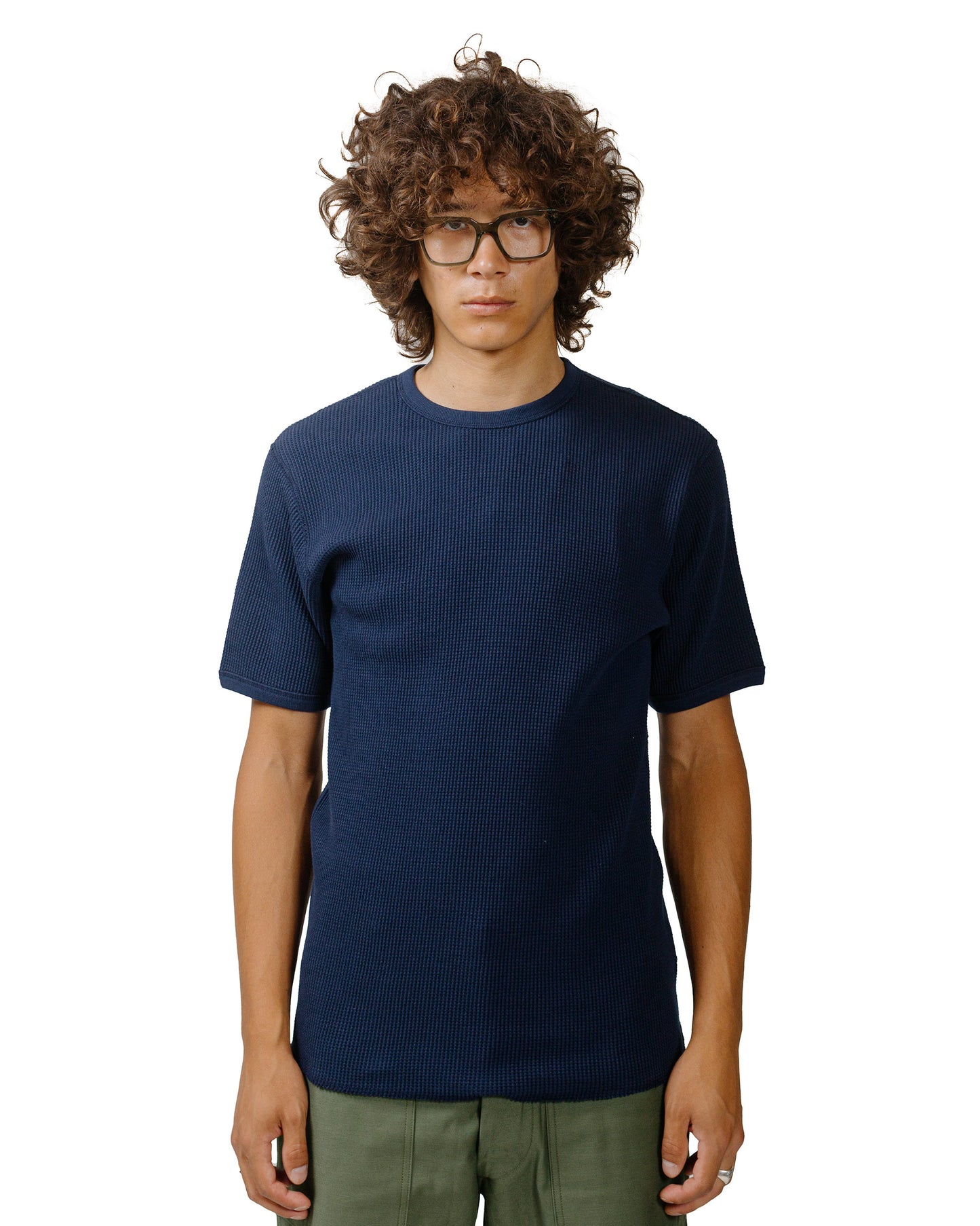 lost & found The Real McCoy's The Real McCoy's MC24018 Waffle Thermal Shirt S/S Navy