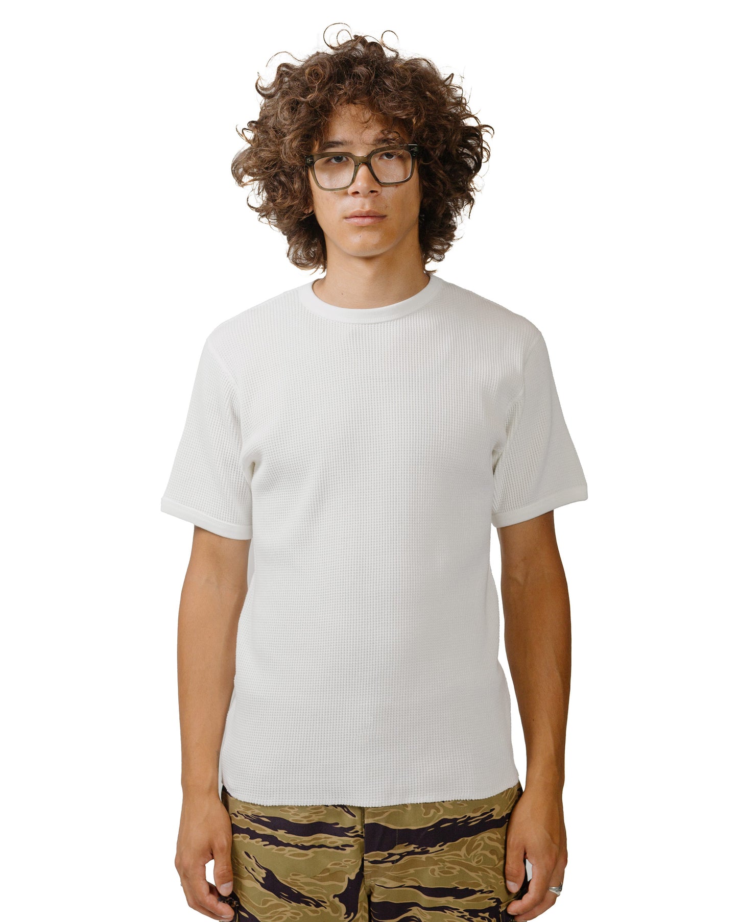 lost & found The Real McCoy's The Real McCoy's MC24018 Waffle Thermal Shirt S/S White