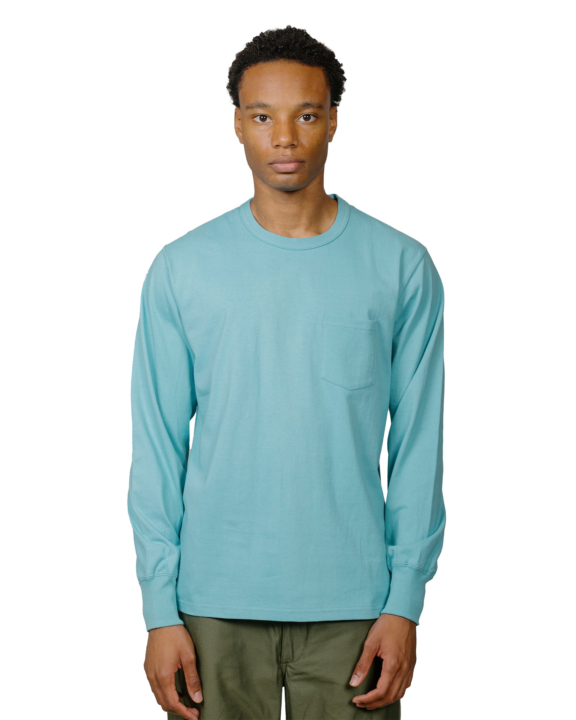 lost & found The Real McCoy's The Real McCoy's MC24019 Pocket Tee L/S Teal