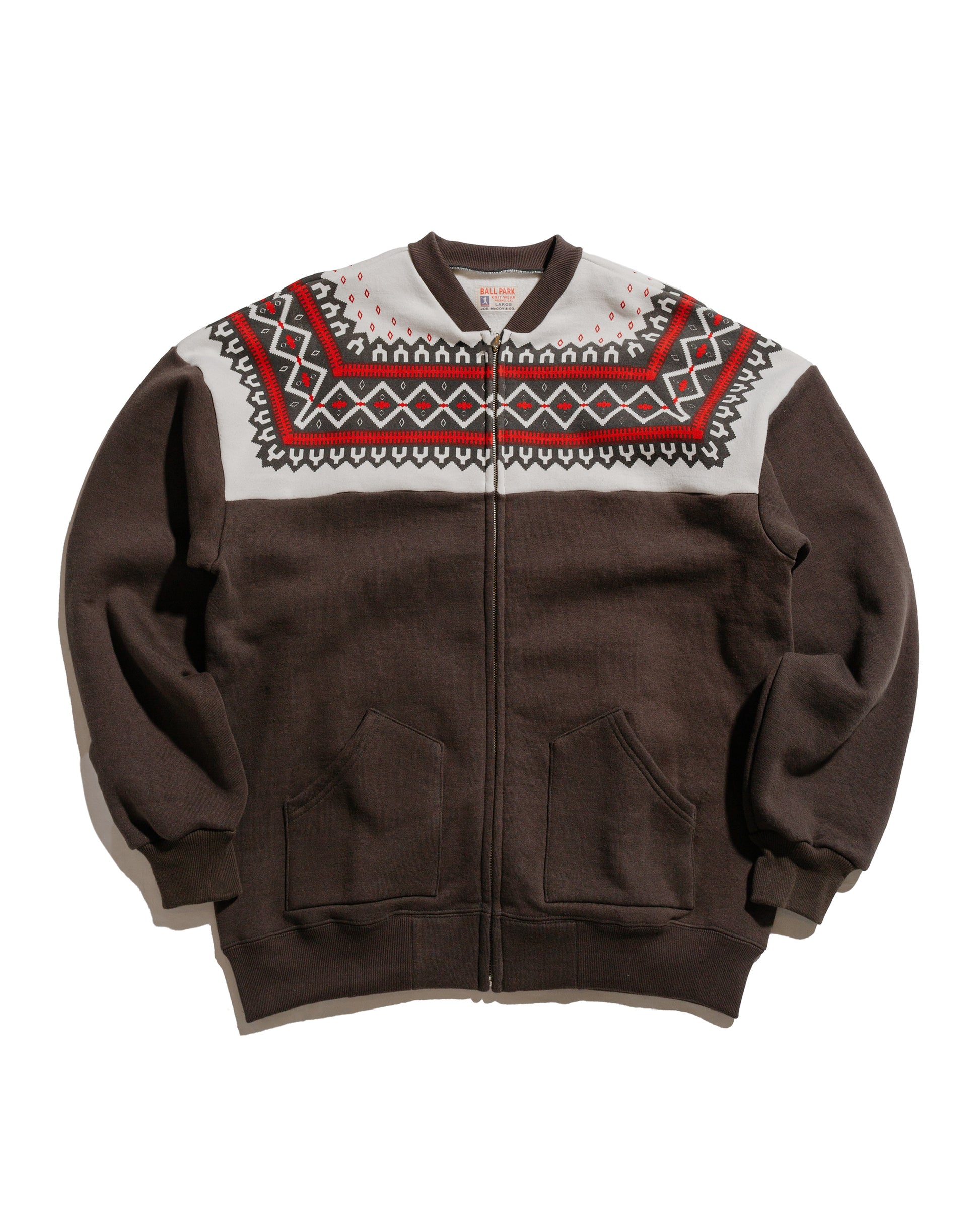 lost & found The Real McCoy's The Real McCoy's MC24112 Printed Snow Pattern F/Z Sweatshirt Charcoal
