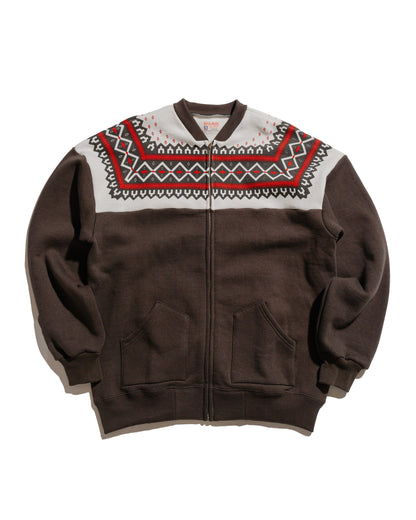 lost & found The Real McCoy's The Real McCoy's MC24112 Printed Snow Pattern F/Z Sweatshirt Charcoal