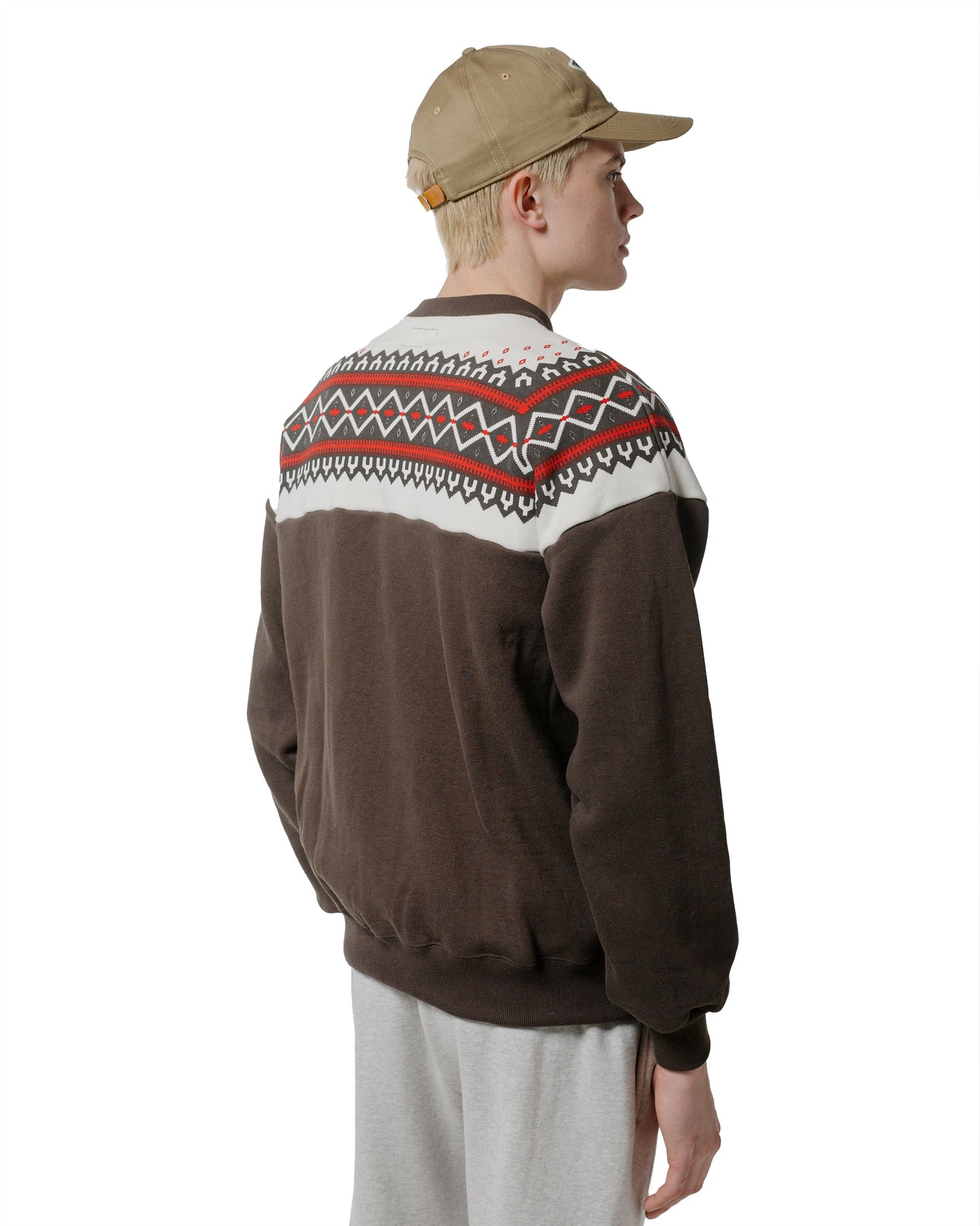 lost & found The Real McCoy's The Real McCoy's MC24112 Printed Snow Pattern F/Z Sweatshirt Charcoal