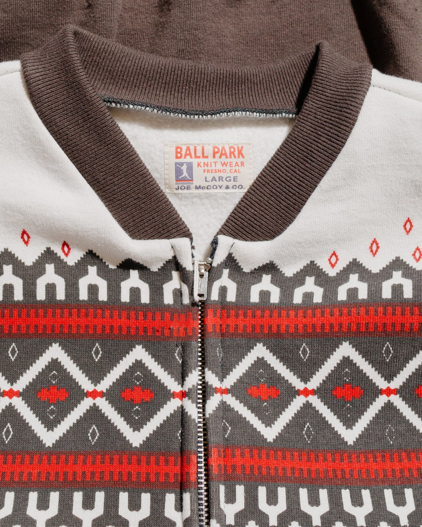 lost & found The Real McCoy's The Real McCoy's MC24112 Printed Snow Pattern F/Z Sweatshirt Charcoal