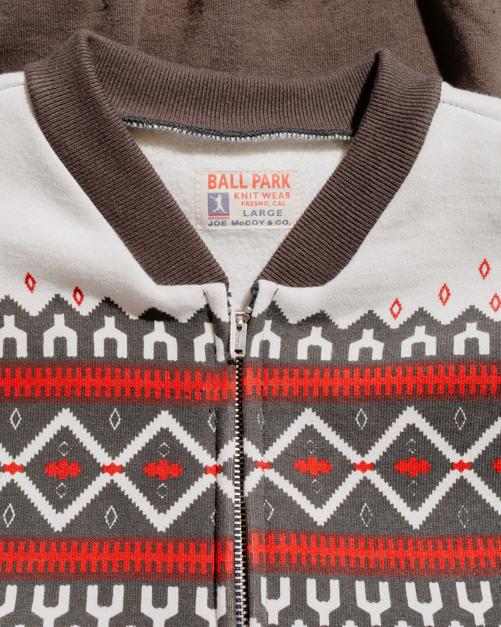 lost & found The Real McCoy's The Real McCoy's MC24112 Printed Snow Pattern F/Z Sweatshirt Charcoal