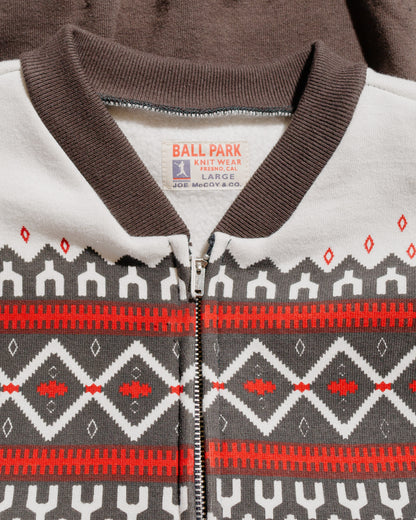 lost & found The Real McCoy's The Real McCoy's MC24112 Printed Snow Pattern F/Z Sweatshirt Charcoal
