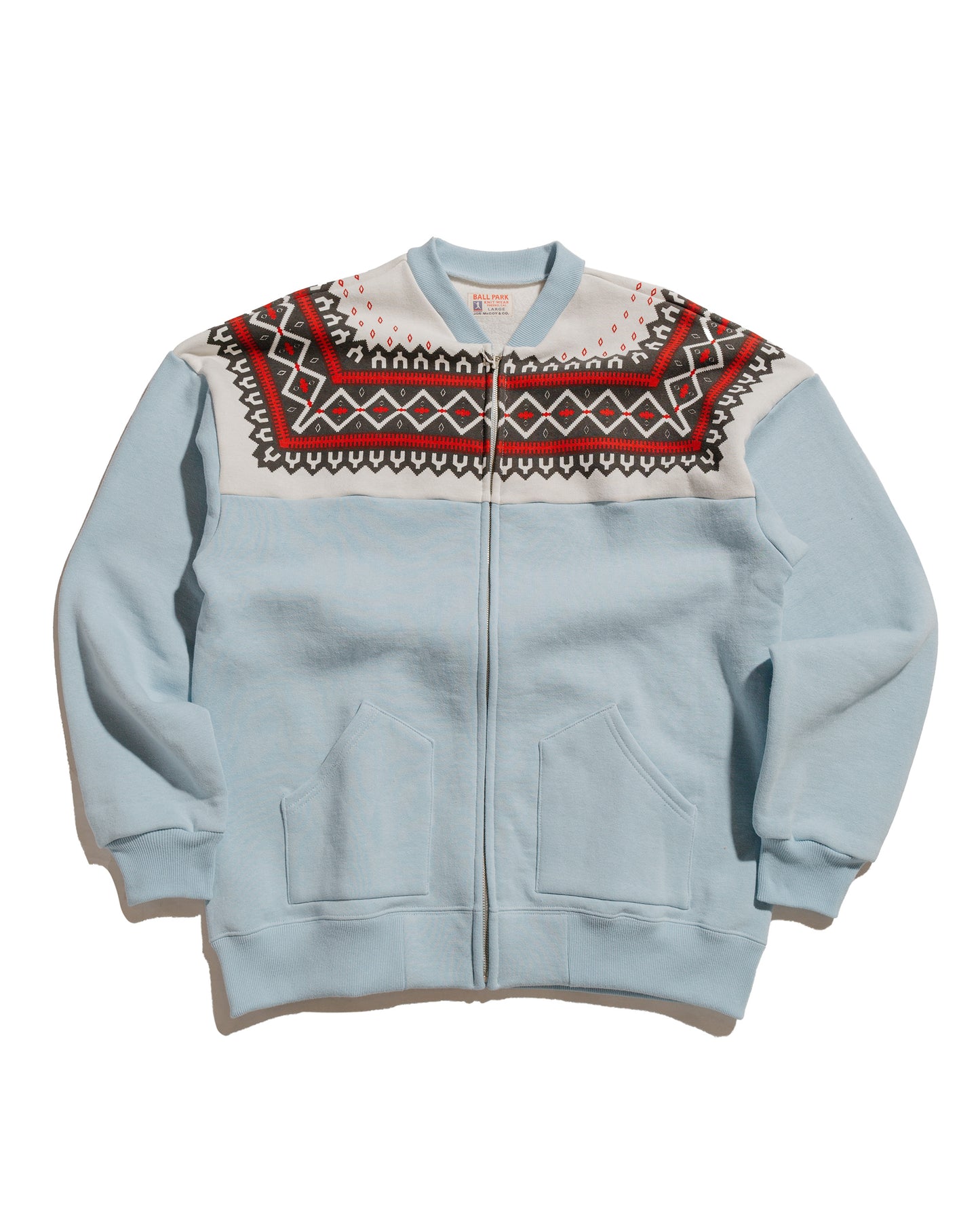 lost & found The Real McCoy's The Real McCoy's MC24112 Printed Snow Pattern F/Z Sweatshirt Saxe