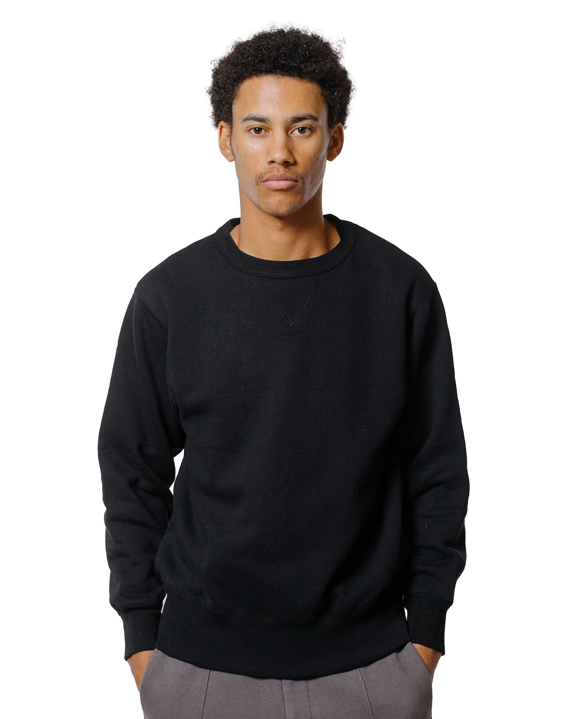 lost & found The Real McCoy's The Real McCoy's MC24113 10 Oz. Loopwheel Crewneck Sweatshirt Black
