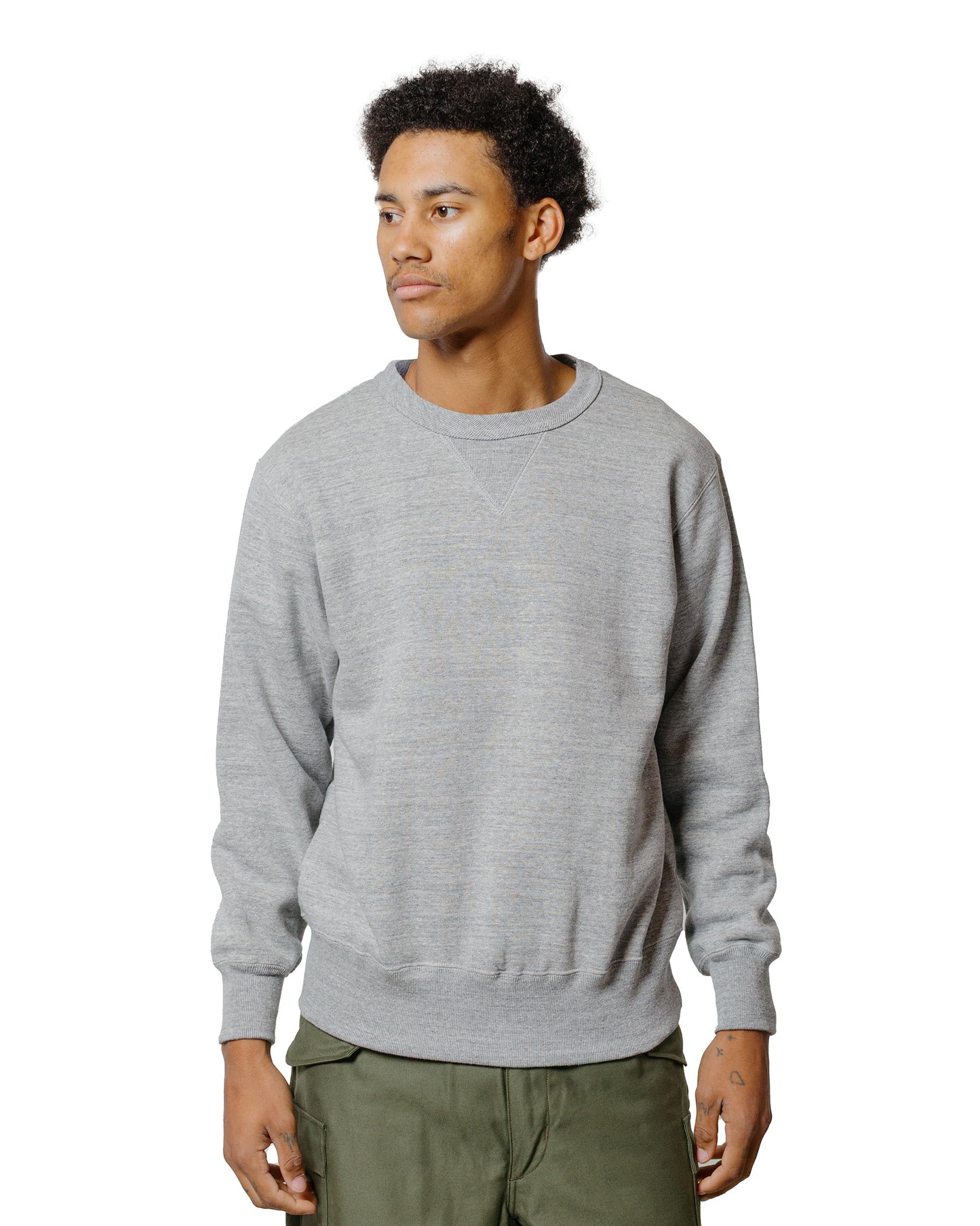 lost & found The Real McCoy's The Real McCoy's MC24113 10 Oz. Loopwheel Crewneck Sweatshirt Gray