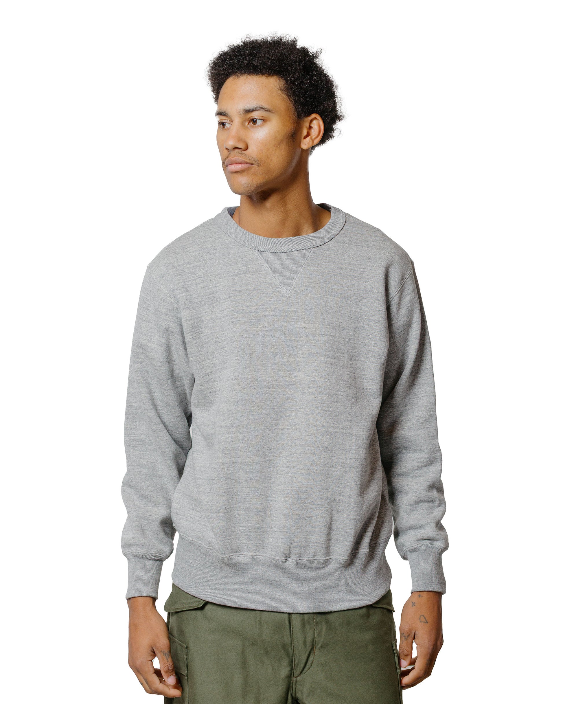 lost & found The Real McCoy's The Real McCoy's MC24113 10 Oz. Loopwheel Crewneck Sweatshirt Gray