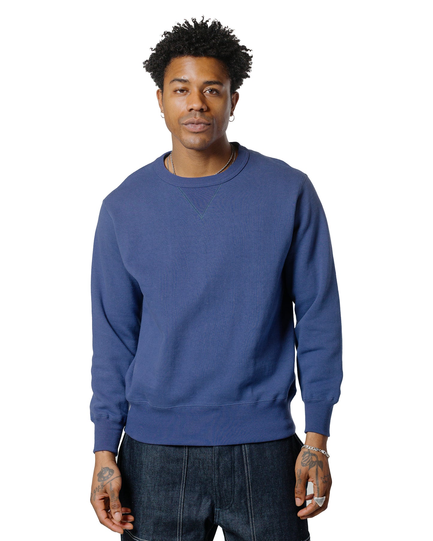 lost & found The Real McCoy's The Real McCoy's MC24113 10 Oz. Loopwheel Crewneck Sweatshirt MQ Navy