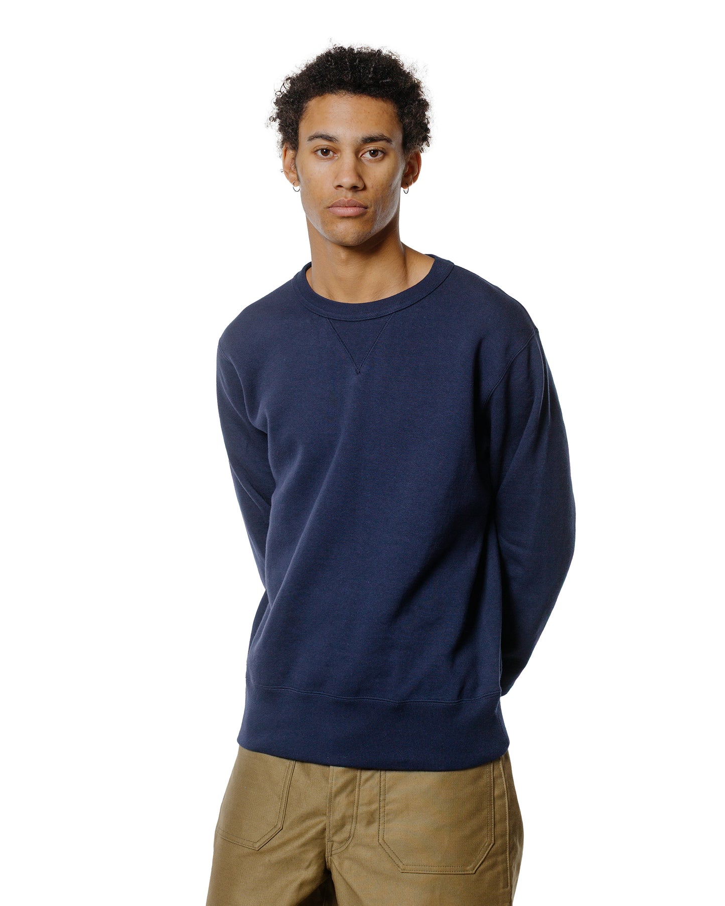 lost & found The Real McCoy's The Real McCoy's MC24113 10 Oz. Loopwheel Crewneck Sweatshirt Navy