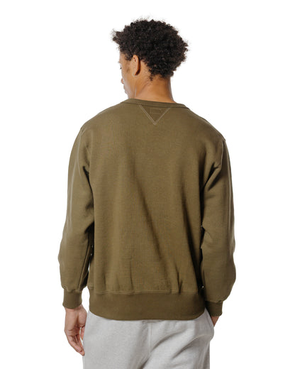 lost & found The Real McCoy's The Real McCoy's MC24113 10 Oz. Loopwheel Crewneck Sweatshirt Olive