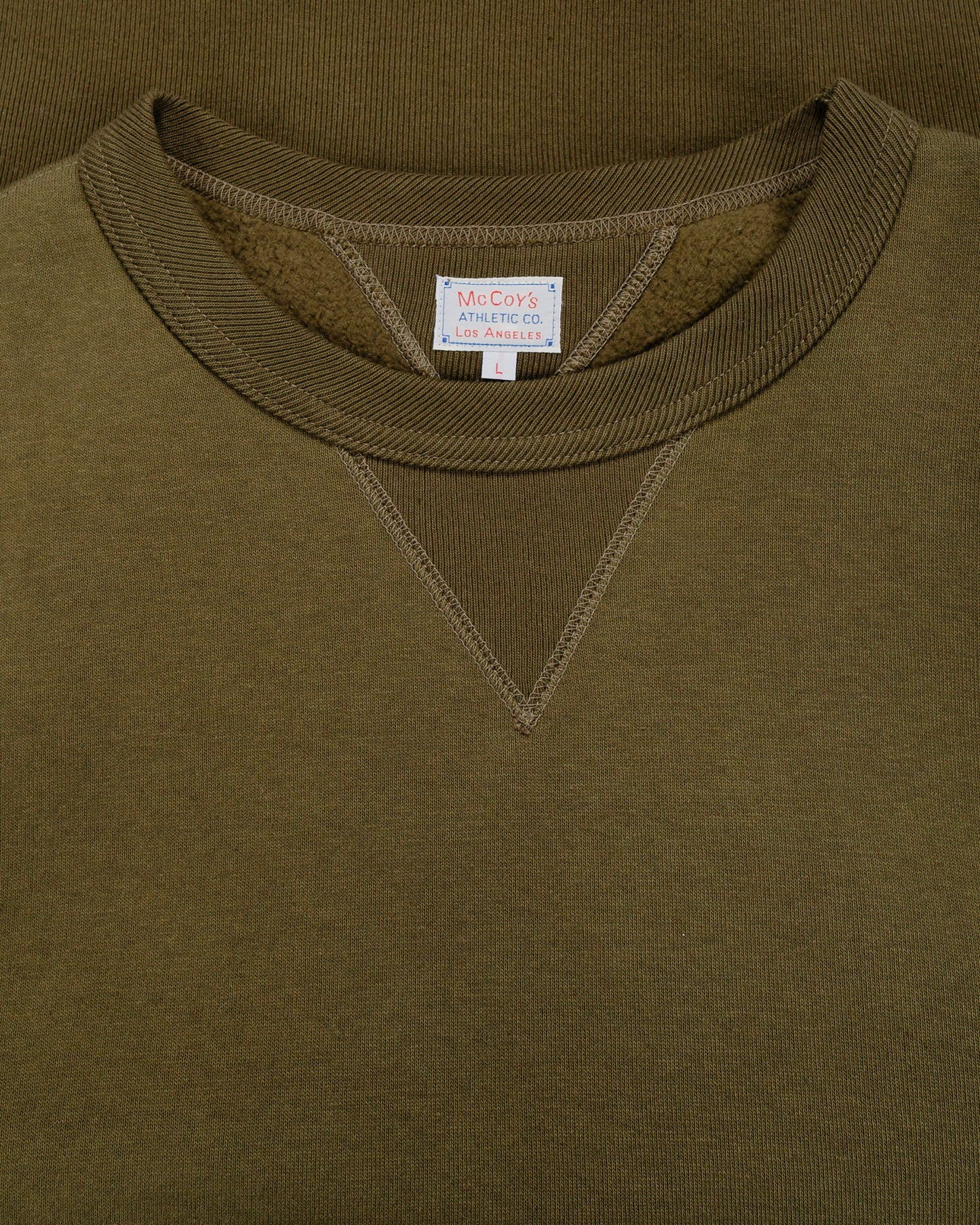 lost & found The Real McCoy's The Real McCoy's MC24113 10 Oz. Loopwheel Crewneck Sweatshirt Olive