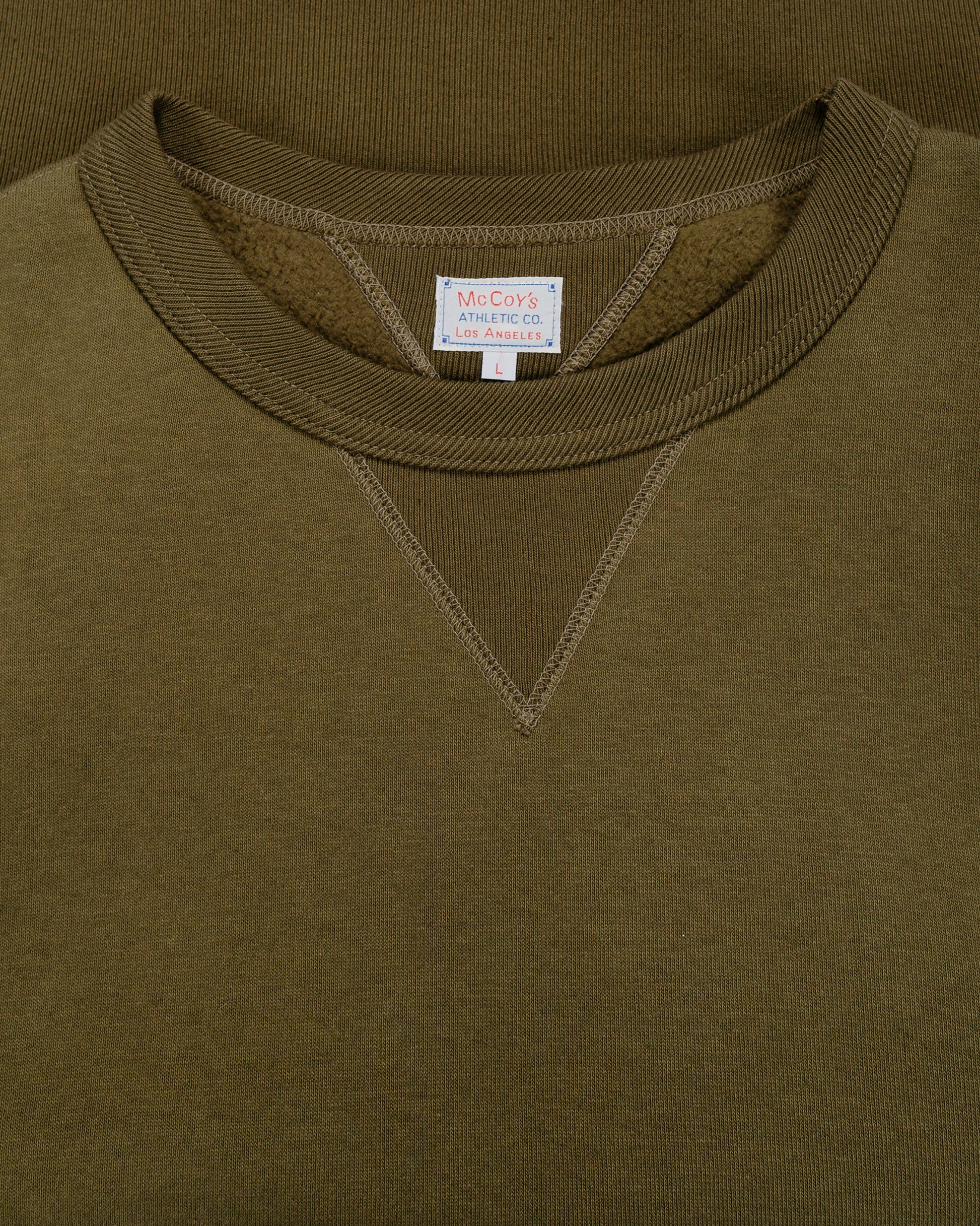 lost & found The Real McCoy's The Real McCoy's MC24113 10 Oz. Loopwheel Crewneck Sweatshirt Olive