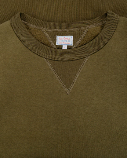 lost & found The Real McCoy's The Real McCoy's MC24113 10 Oz. Loopwheel Crewneck Sweatshirt Olive