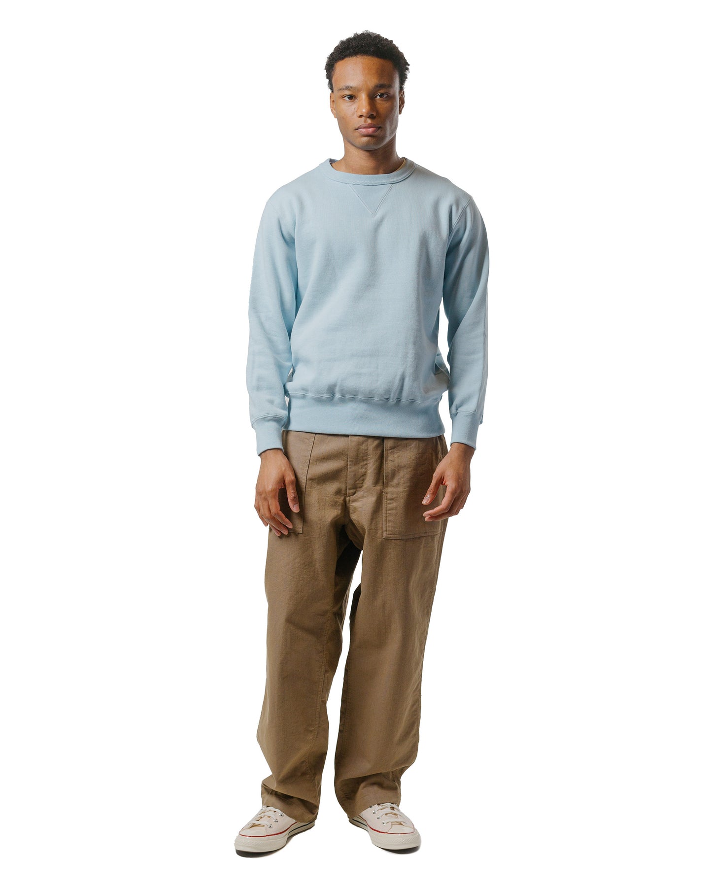 lost & found The Real McCoy's The Real McCoy's MC24113 10 Oz. Loopwheel Crewneck Sweatshirt Saxe