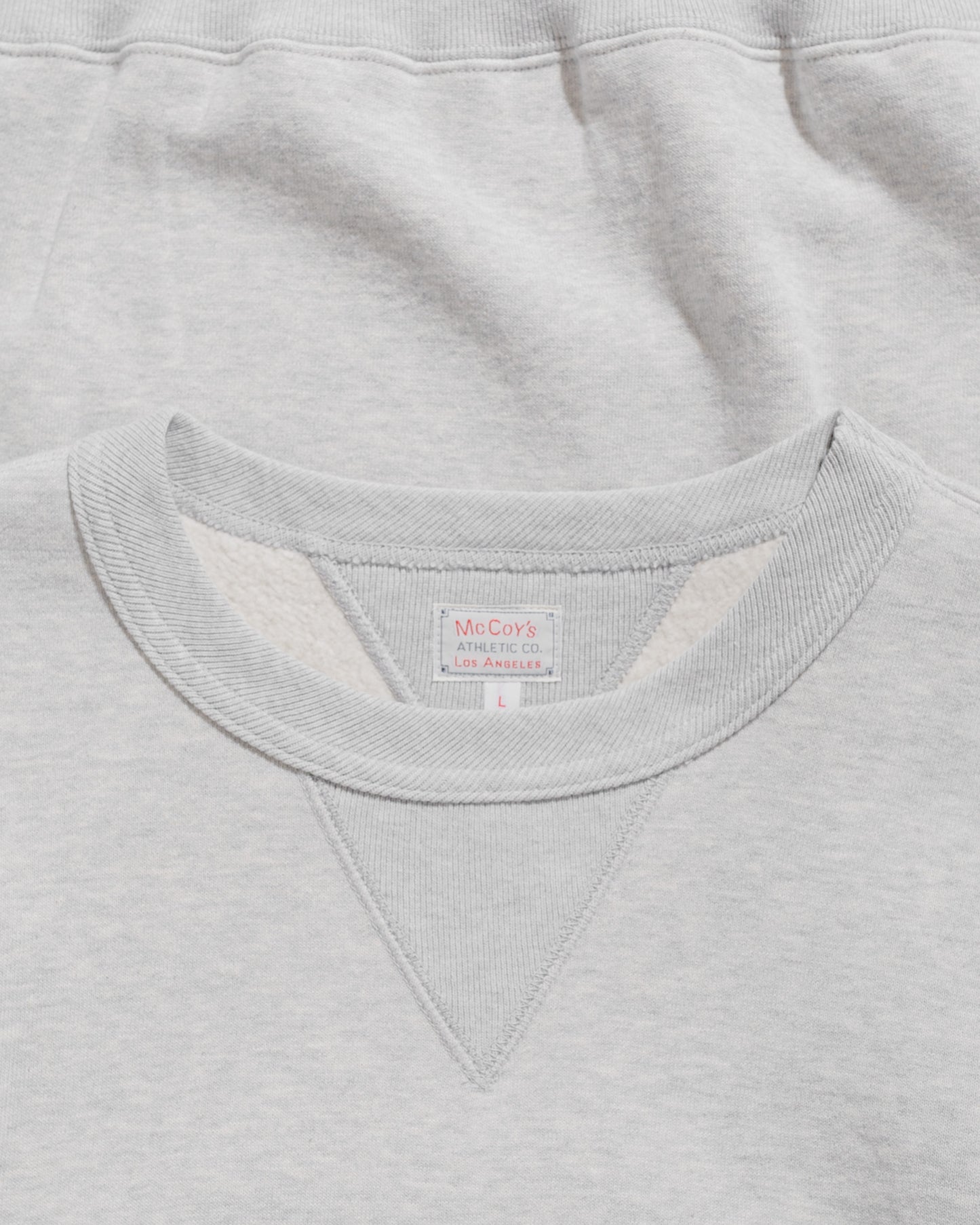 lost & found The Real McCoy's The Real McCoy's MC24113 10 Oz. Loopwheel Crewneck Sweatshirt Snow Gray