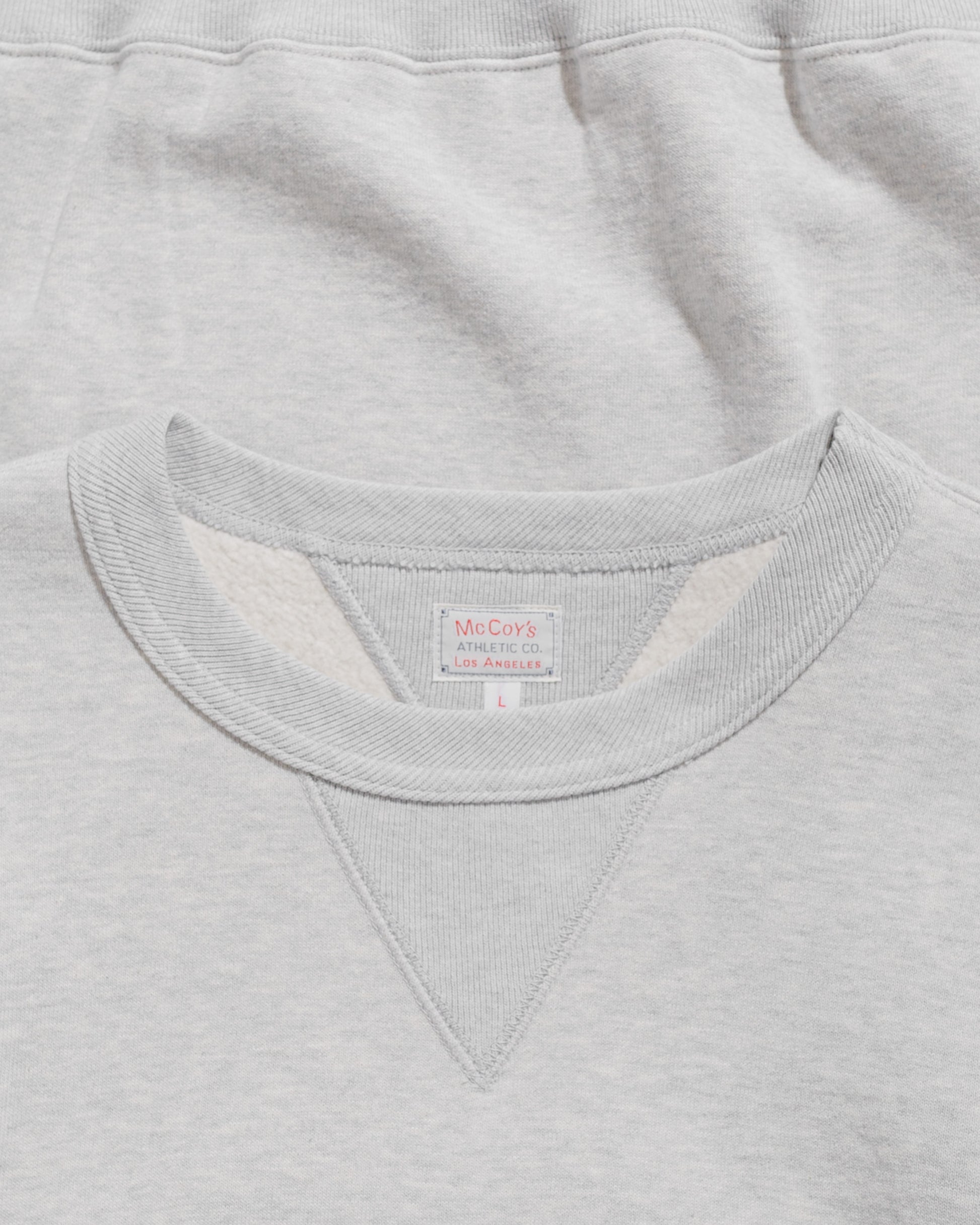 lost & found The Real McCoy's The Real McCoy's MC24113 10 Oz. Loopwheel Crewneck Sweatshirt Snow Gray
