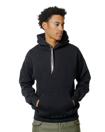 lost & found The Real McCoy's The Real McCoy's MC24114 10 Oz. Loopwheel Hooded Sweatshirt Black