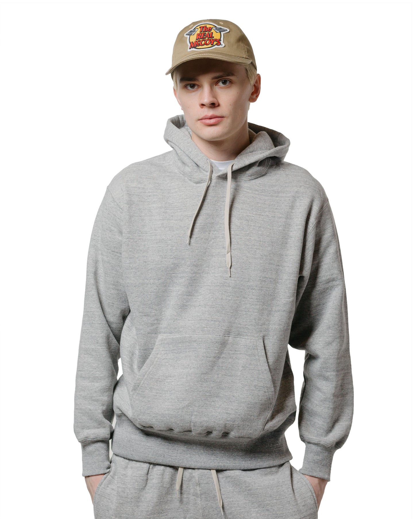 lost & found The Real McCoy's The Real McCoy's MC24114 10 Oz. Loopwheel Hooded Sweatshirt Gray
