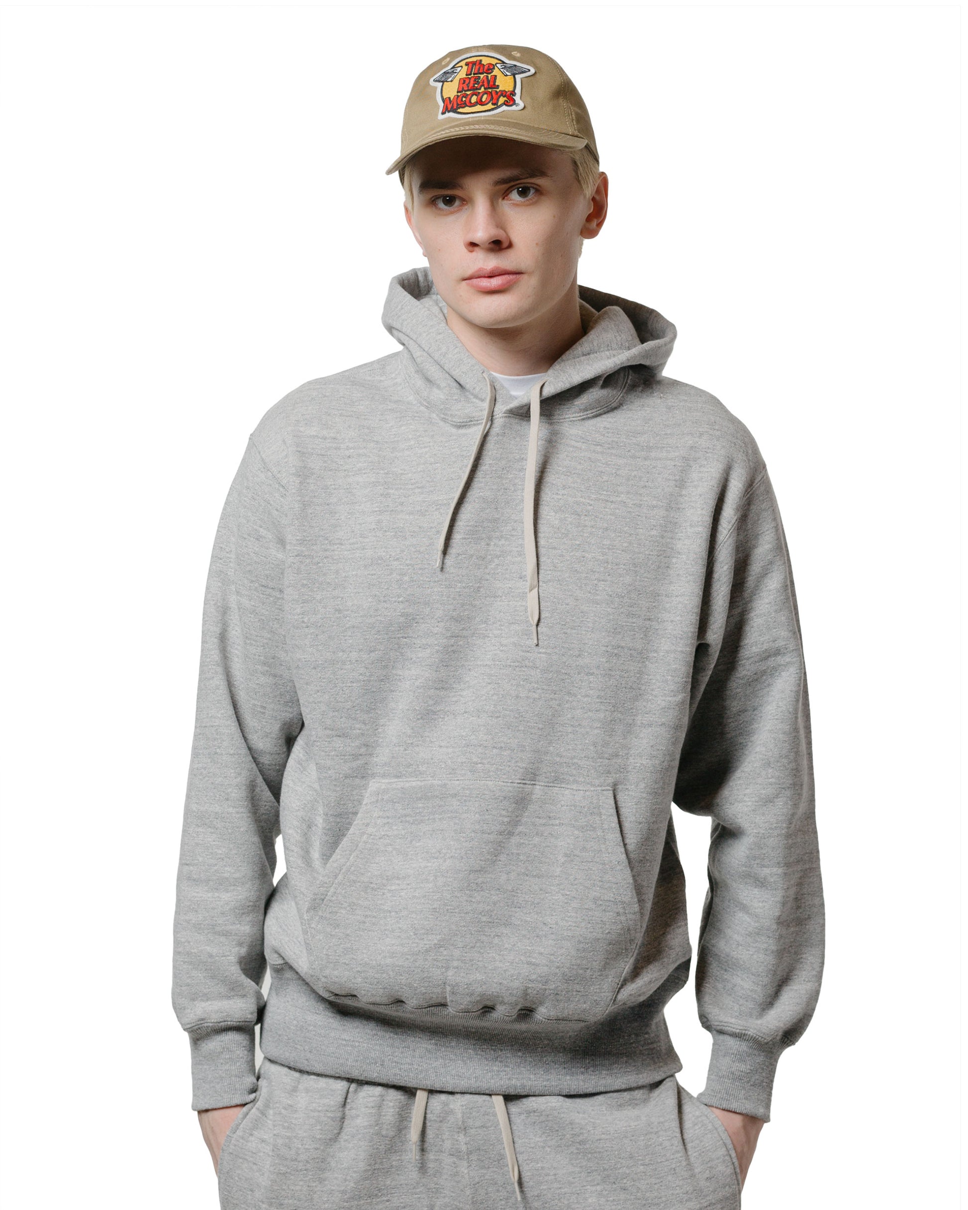 lost & found The Real McCoy's The Real McCoy's MC24114 10 Oz. Loopwheel Hooded Sweatshirt Gray