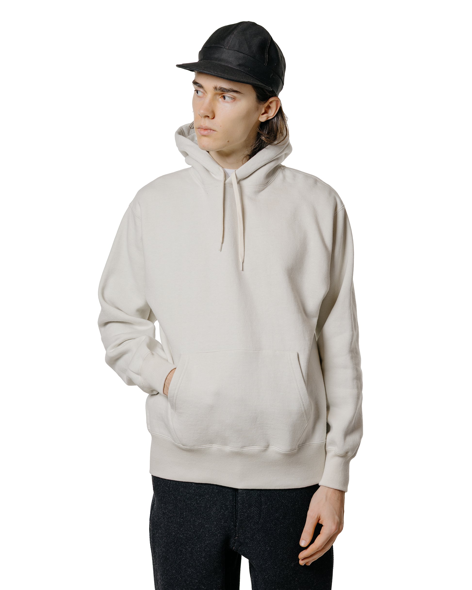 lost & found The Real McCoy's The Real McCoy's MC24114 10 Oz. Loopwheel Hooded Sweatshirt Milk