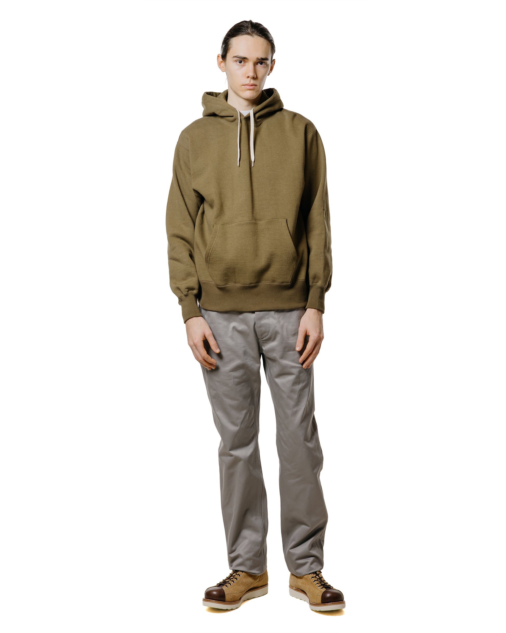 lost & found The Real McCoy's The Real McCoy's MC24114 10 Oz. Loopwheel Hooded Sweatshirt Olive