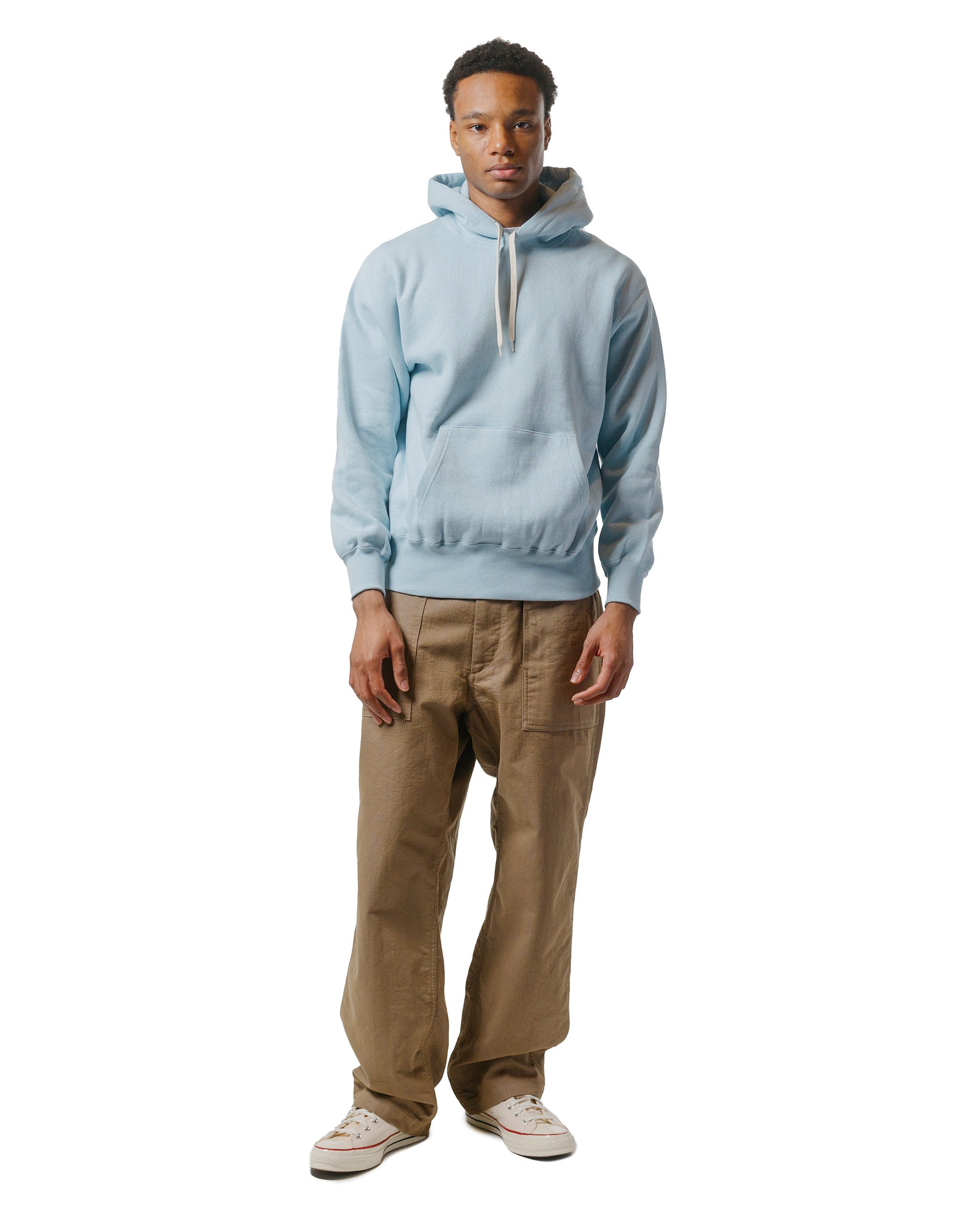 lost & found The Real McCoy's The Real McCoy's MC24114 10 Oz. Loopwheel Hooded Sweatshirt Saxe