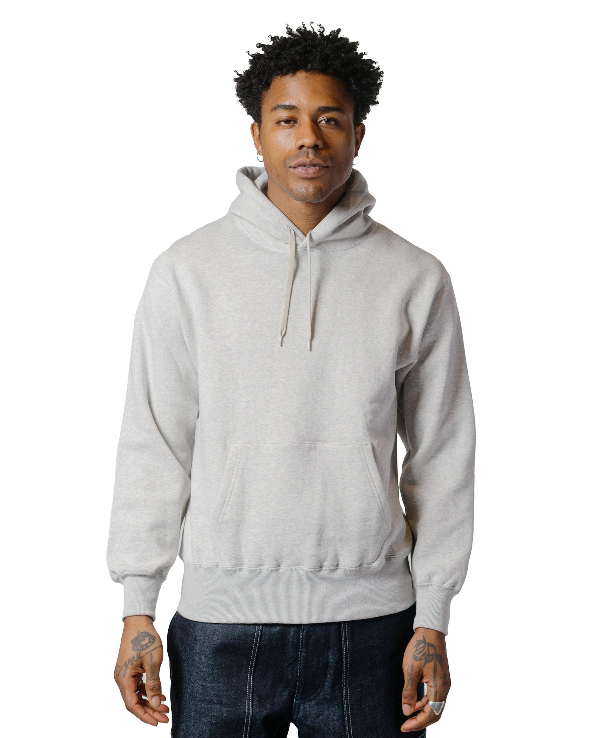 lost & found The Real McCoy's The Real McCoy's MC24114 10 Oz. Loopwheel Hooded Sweatshirt Snow Gray