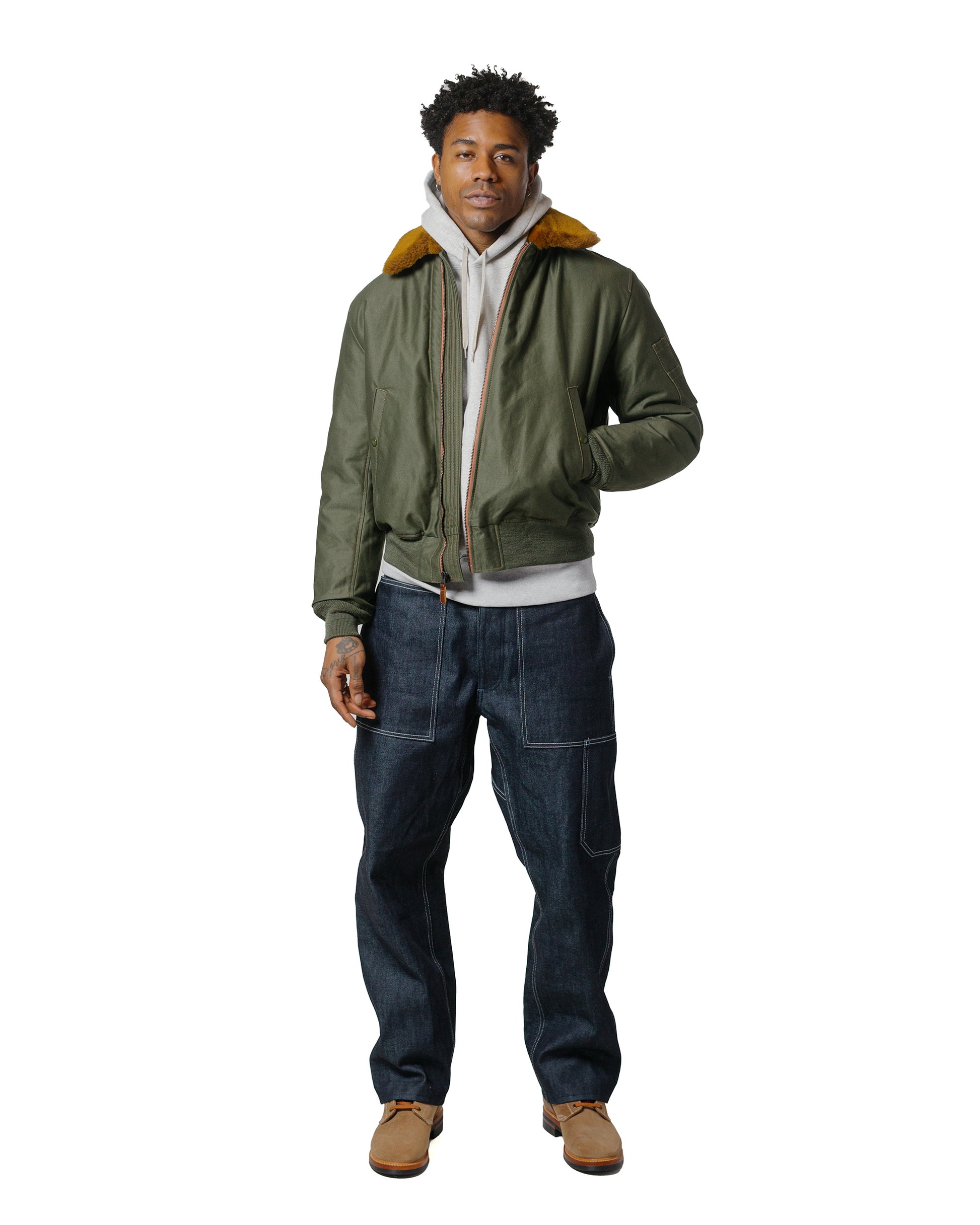 lost & found The Real McCoy's The Real McCoy's MC24114 10 Oz. Loopwheel Hooded Sweatshirt Snow Gray
