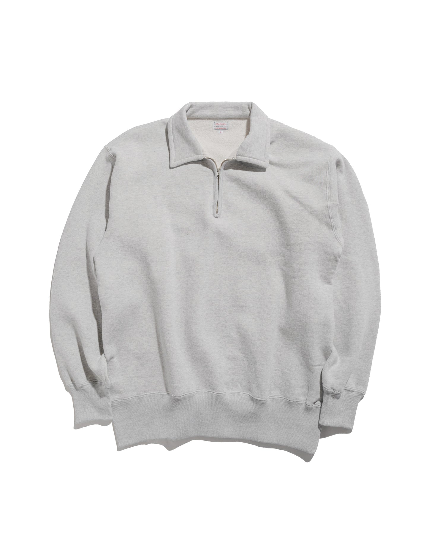 lost & found The Real McCoy's The Real McCoy's MC24115 10 Oz. Loopwheel 1/4 Zip Sweatshirt Snow Gray