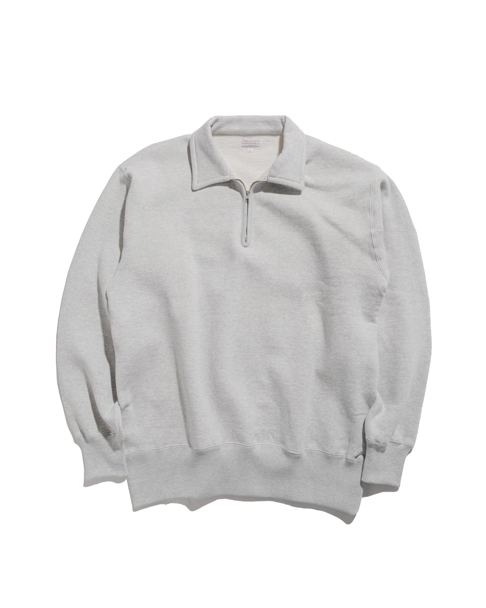 lost & found The Real McCoy's The Real McCoy's MC24115 10 Oz. Loopwheel 1/4 Zip Sweatshirt Snow Gray
