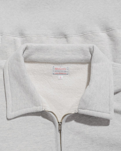 lost & found The Real McCoy's The Real McCoy's MC24115 10 Oz. Loopwheel 1/4 Zip Sweatshirt Snow Gray