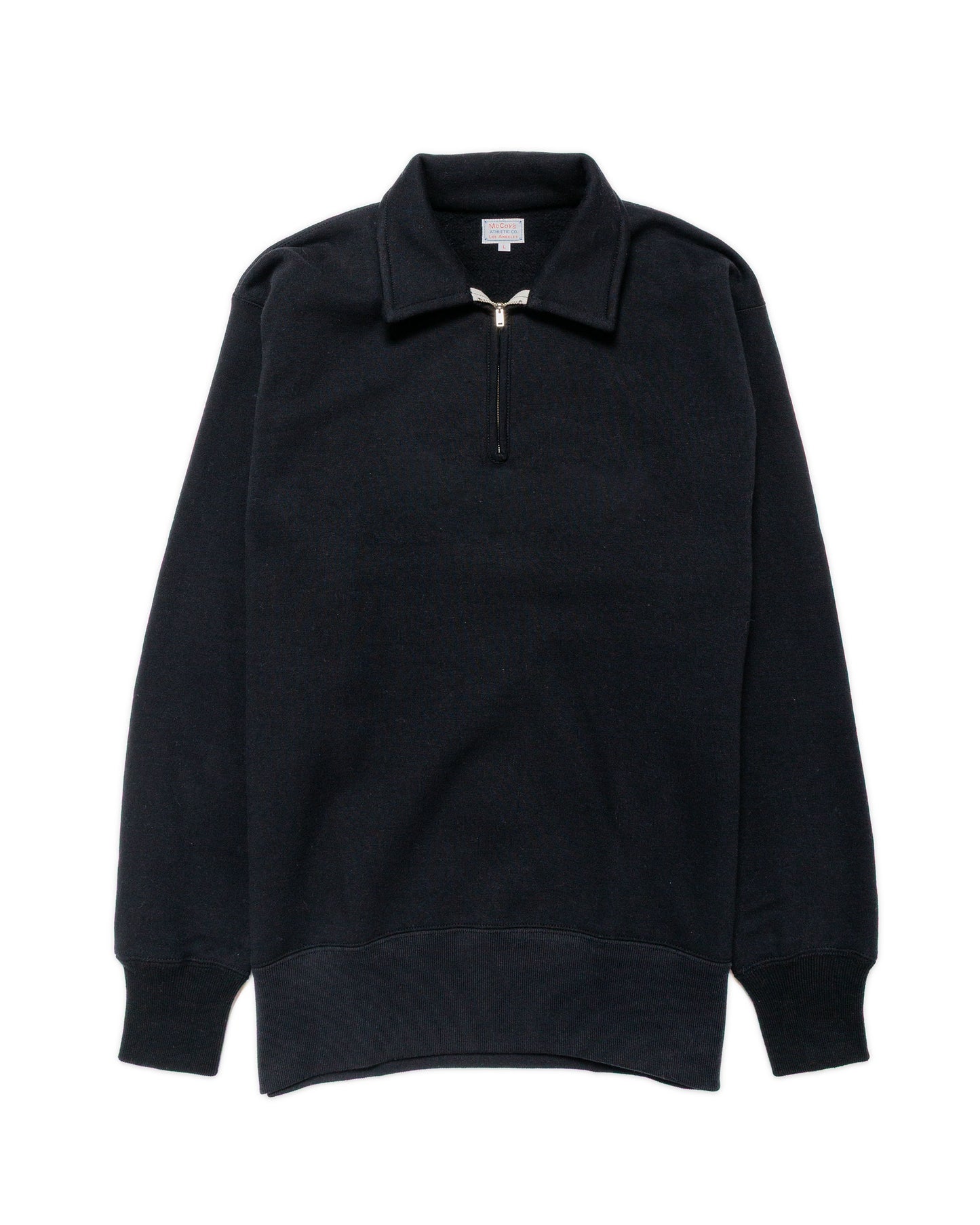 lost & found The Real McCoy's The Real McCoy's MC24115 10 Oz. Loopwheel 1/4 Zip Sweatshirt Black