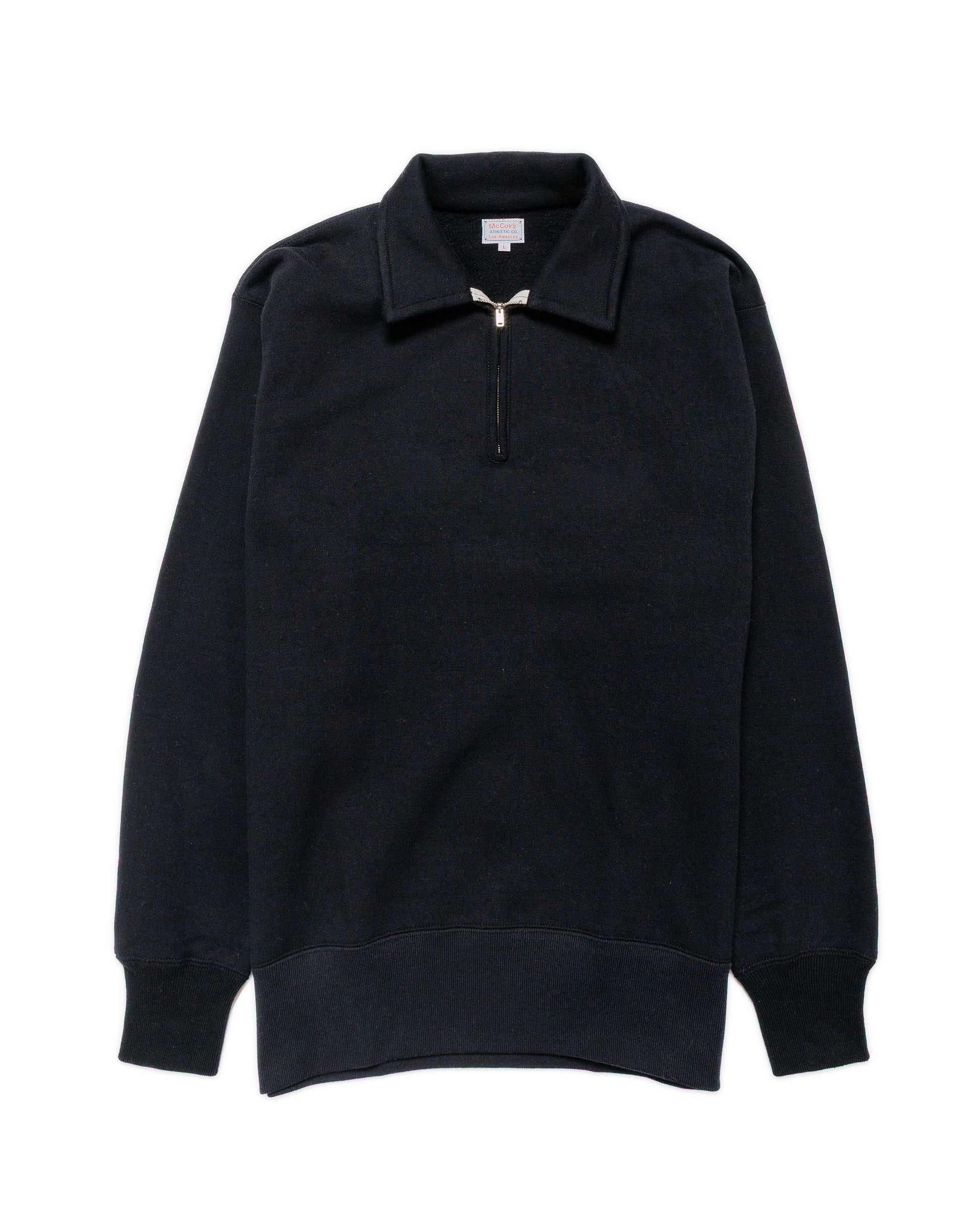 lost & found The Real McCoy's The Real McCoy's MC24115 10 Oz. Loopwheel 1/4 Zip Sweatshirt Black