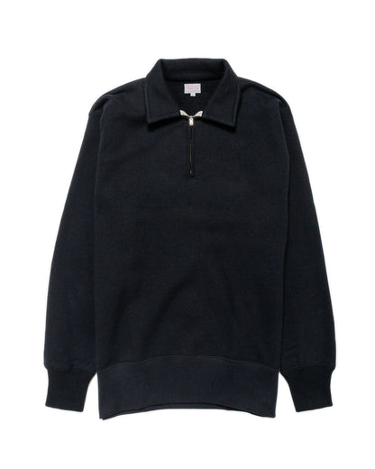 lost & found The Real McCoy's The Real McCoy's MC24115 10 Oz. Loopwheel 1/4 Zip Sweatshirt Black