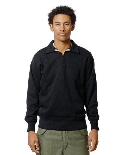lost & found The Real McCoy's The Real McCoy's MC24115 10 Oz. Loopwheel 1/4 Zip Sweatshirt Black