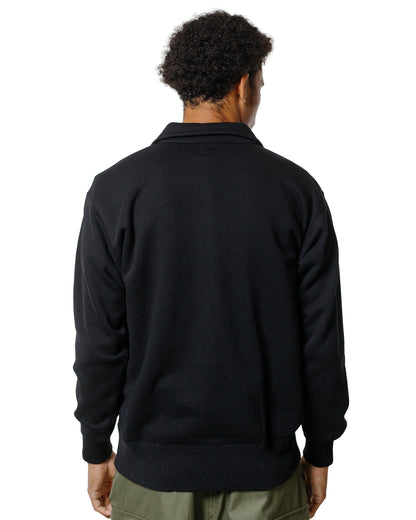 lost & found The Real McCoy's The Real McCoy's MC24115 10 Oz. Loopwheel 1/4 Zip Sweatshirt Black